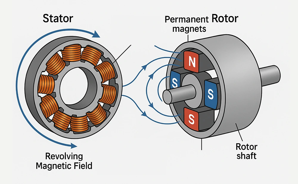 Working Principle of BLDC Motor Stator and Rotor