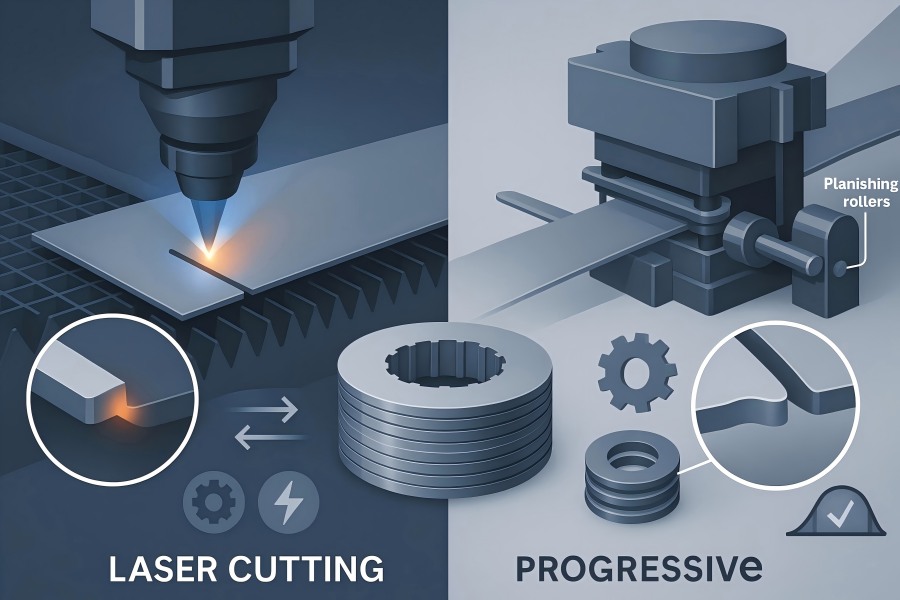 Laser Cutting vs. Progressive Stamping for Rotor and Stator Stacks