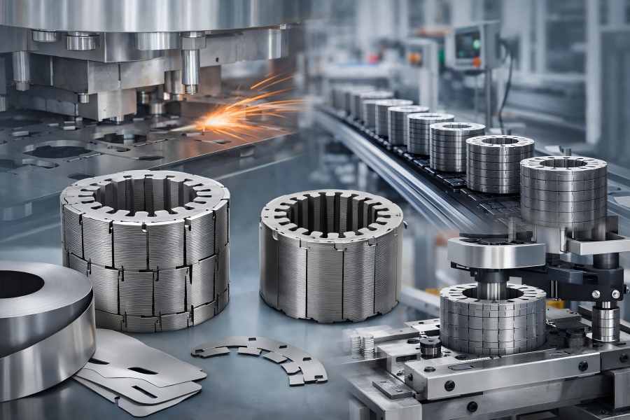 Self-Locking Stator and Rotor Stacks